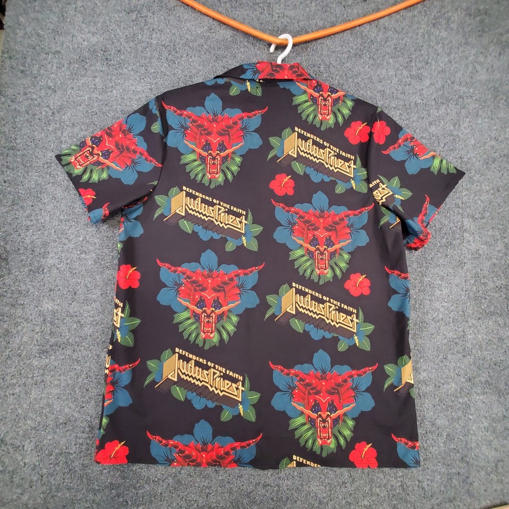 Judas Priest Button-down Mens Large Defenders of the Faith Black Graphic Shirt - Picture 5 of 10